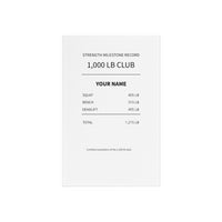 1,000 LB Club Acrylic Plaque with Wooden Stand — 3-Lift Weightlifting Plaque